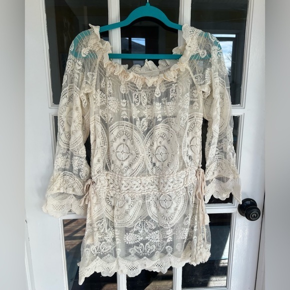 Jen’s Pirate Booty Cream/Ivory Boho Lace Dress Coverup Small - Picture 1 of 6